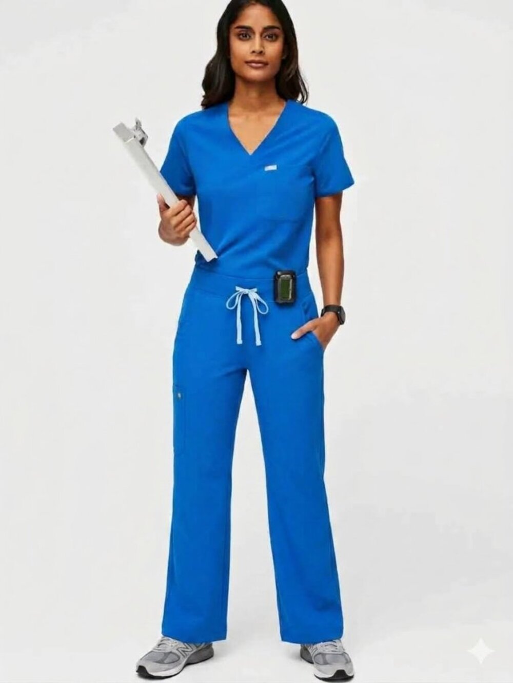 FIGS Scrub Set One-Pocket Top Sz M/Kade Scrub Pants Sz M Tall in Royal Blue